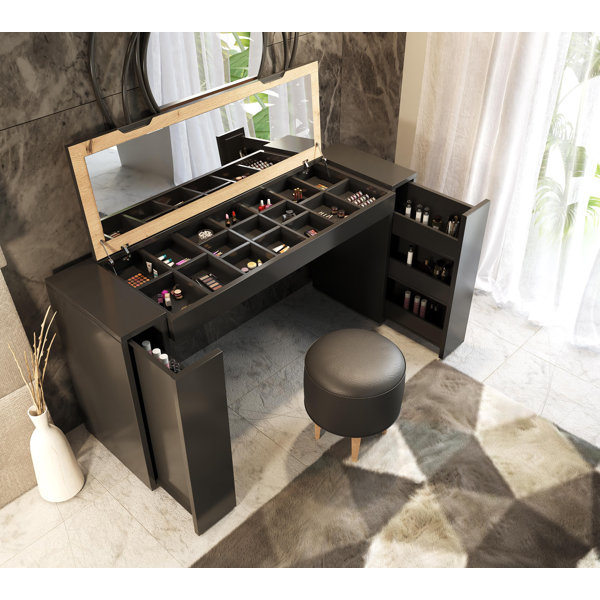 Ebern Designs Mahit Dressing Table with Mirror Wayfair.co.uk